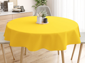 Pamut asztalterítő - sárga - kör alakú