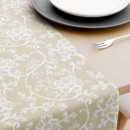 Dekoratív asztali futó LONETA - fehér kúszóvirágok