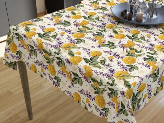 LONETA dekoratív asztalterítő - narancsok és virágok