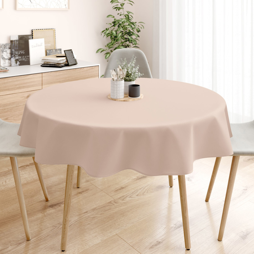 Dekoratív asztalterítő Rongo Deluxe - bézs, szatén fényű - kör alakú