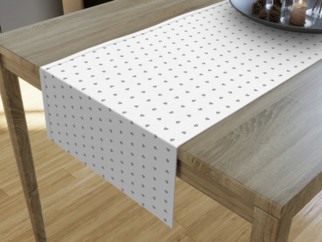 LONETA dekoratív asztali futó - szürke szívecskék fehér alapon
