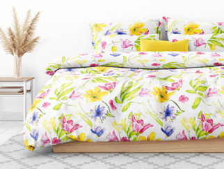 Pamut ágyneműhuzat - akvarell virágok