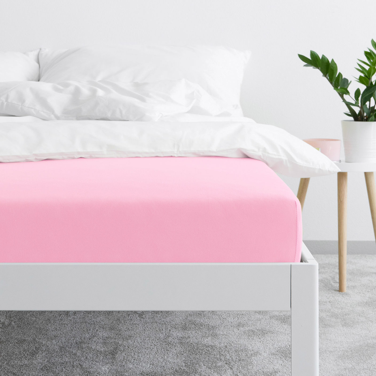 Exkluzív jersey lepedő magas matracokhoz - rózsaszín