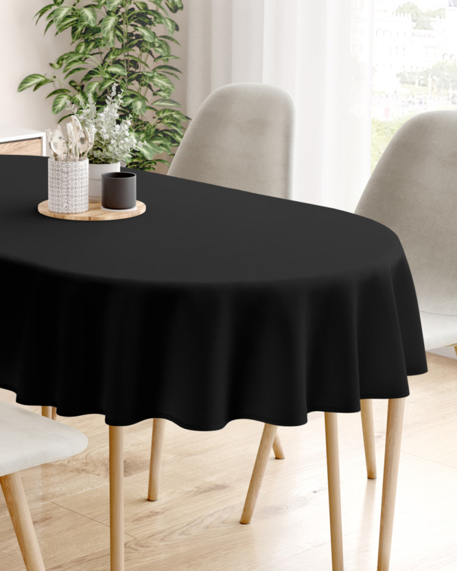 LONETA dekoratív asztalterítő - fekete - ovális