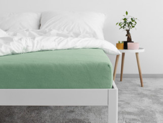 Exkluzív frottír körgumis lepedő magas matracokhoz - khaki színű