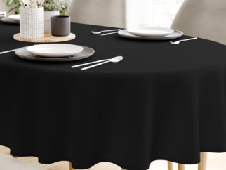 Pamut asztalterítő - fekete - ovális