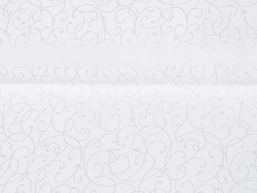 Exkluzív dekoratív abroszanyag - Fehér összekötő rajzolású