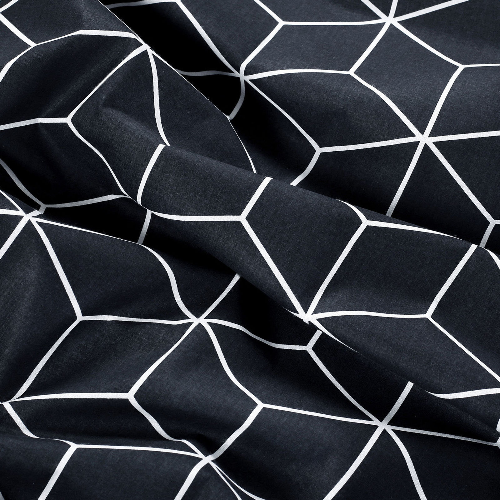 Pamut körgumis lepedő - mozaik mintás, sötétkék alapon