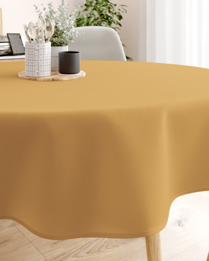Loneta dekoratív asztalterítő - arany - kör alakú