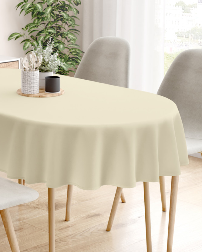 LONETA dekoratív asztalterítő - krémszínű - ovális