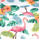Dekoratív anyag LONETA - WAIKI 701 Flamingó madarak - szélesség 140 cm