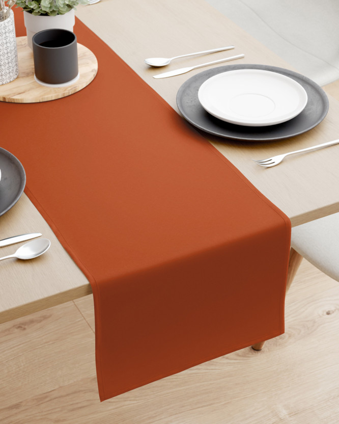 Pamut asztali futó - tégla színű