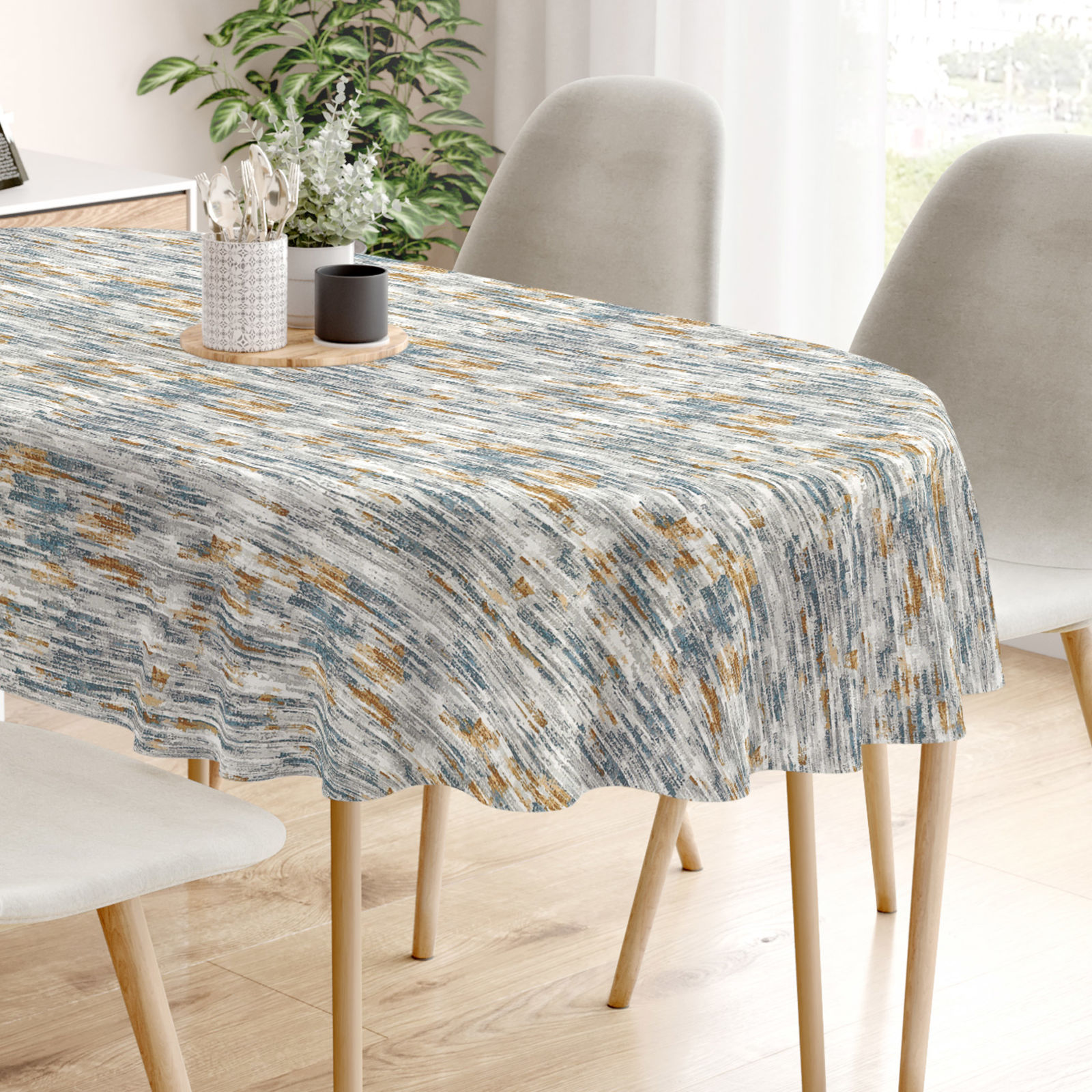 LONETA dekoratív asztalterítő - vintage márvány mintás - ovális