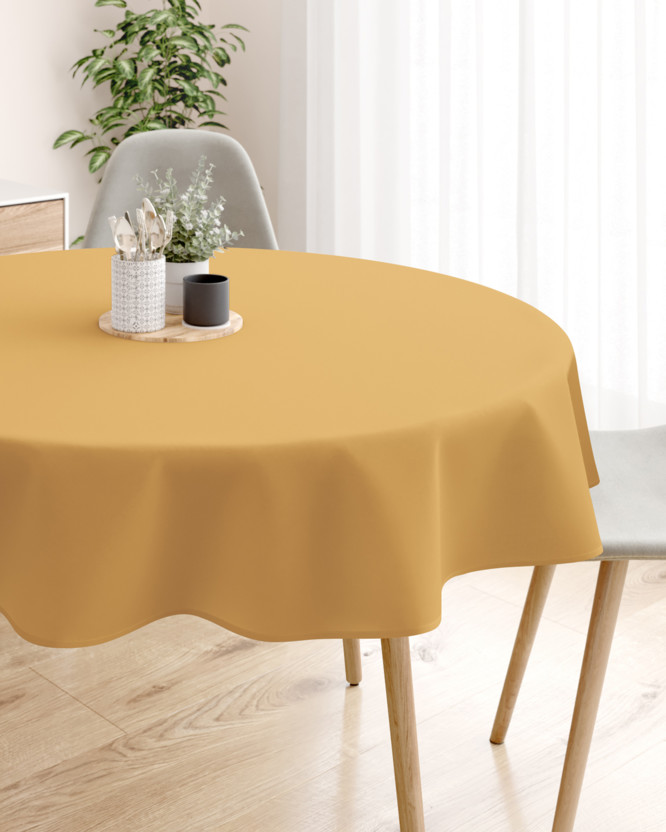 Loneta dekoratív asztalterítő - arany - kör alakú