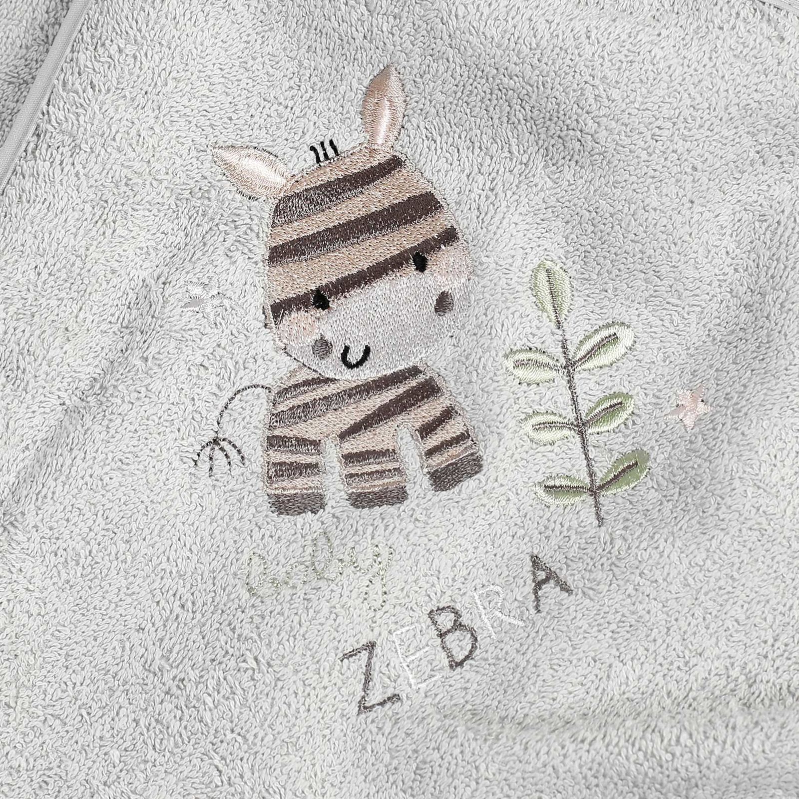 Gyermek frottír törölköző LILI 30 x 50 cm - szürke - zebra mintás