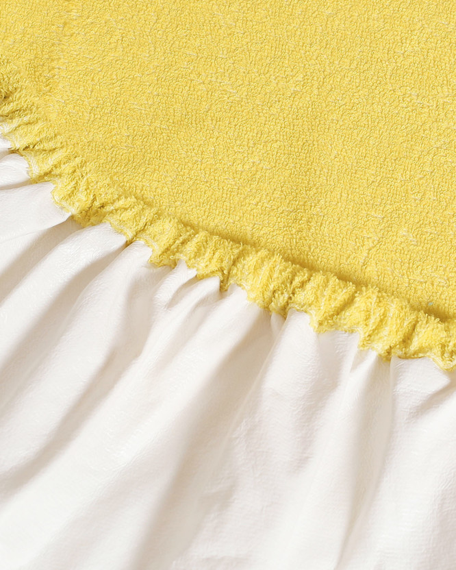 Nem áteresztő frottír matracvédő kiságyba - sárga