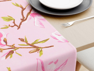 Pamut asztali futó - rózsaszín mangóliák