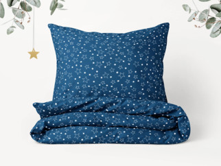 Karácsonyi pamut ágyneműhuzat - cikkszám X- 16  fehér csillagok kék alapon