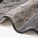 Extra sűrű fürdőszobai szőnyeg / WC szőnyeg kivágással - szürke csíkok 50x40 cm