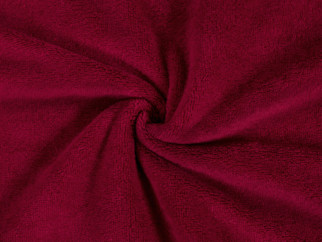 Borvörös színű kétoldalas Velur frottír, méteráru, szélesség 150 cm