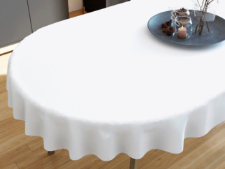 Pamut asztalterítő - fehér - ovális