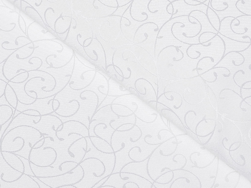 Exkluzív dekoratív abroszanyag - Fehér összekötő rajzolású
