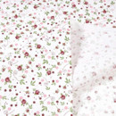 Pamut drapéria - piros rózsák fehér alapon