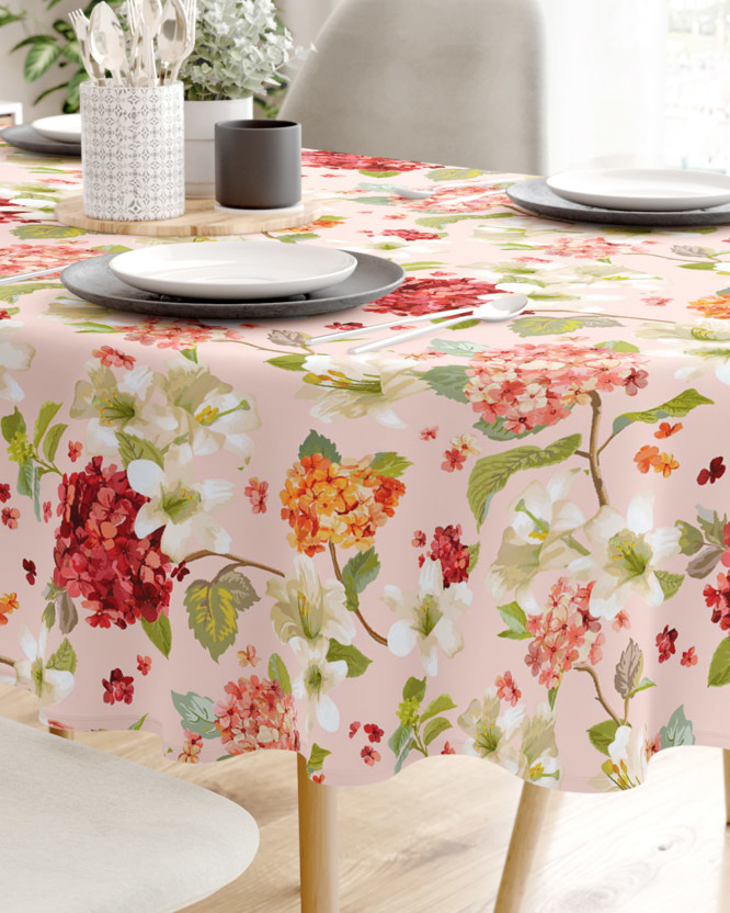 Dekoratív asztalterítő LONETA - tavaszi virágok - ovális
