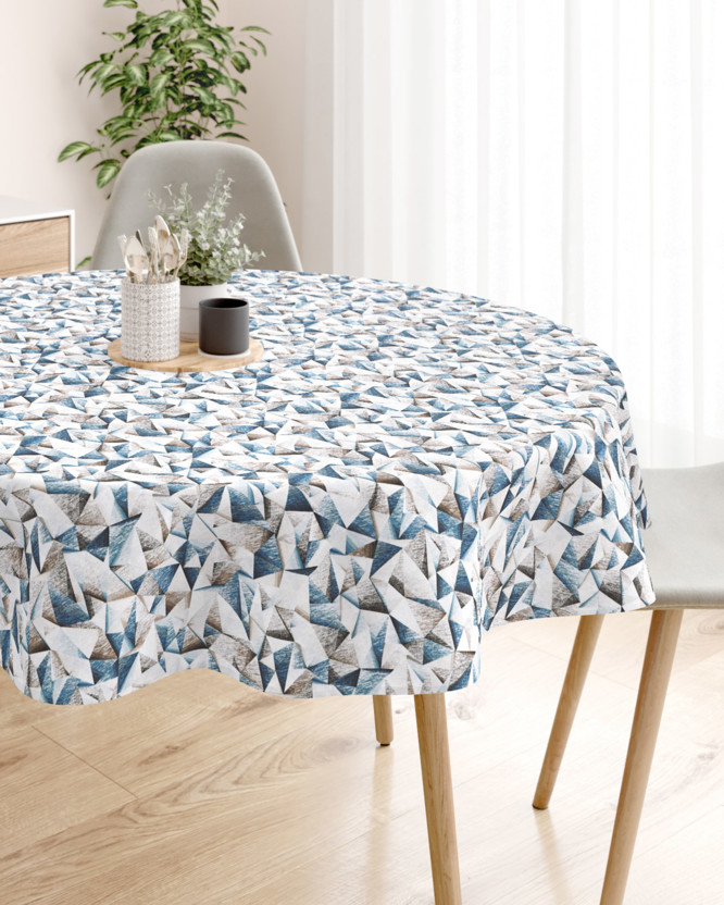 LONETA dekoratív asztalterítő - kék színű alakzatok - kör alakú