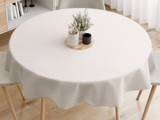 KANAFAS pamut asztalterítő - világos vászonszövésű - kör alakú