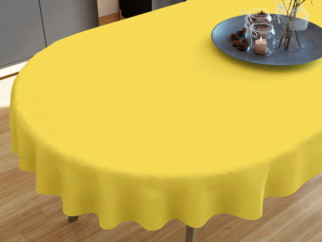 Pamut asztalterítő - sárga - ovális