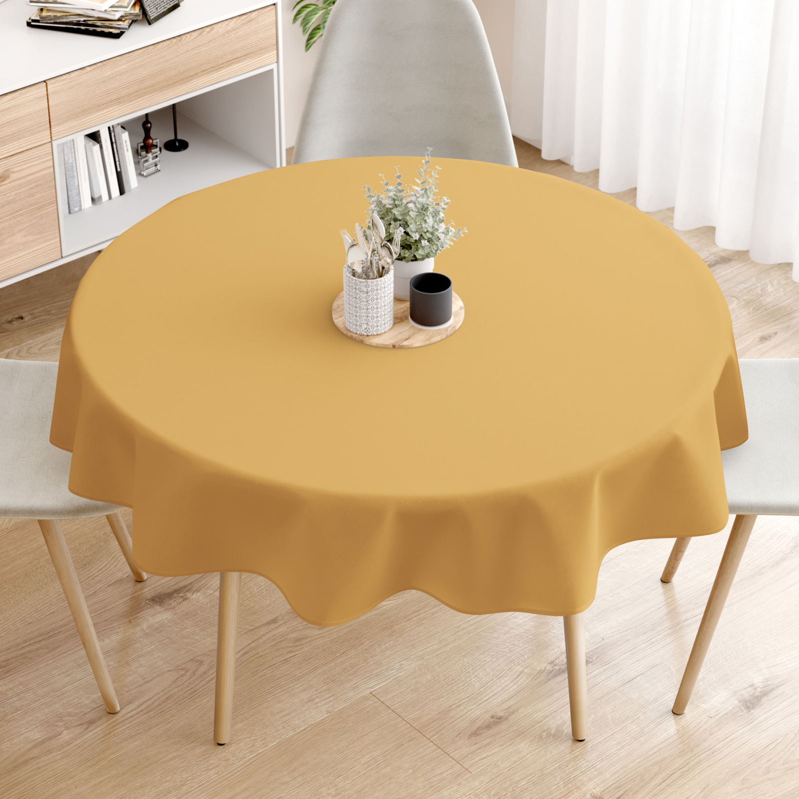 Kör alakú dekoratív asztalterítő Loneta- arany