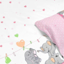 Gyermek pamut ágyneműhuzat - cikkszám 617 rózsaszínű elefántok