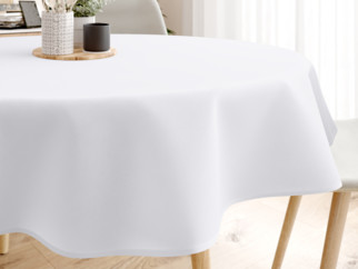 LONETA dekoratív asztalterítő - platina fehér - kör alakú