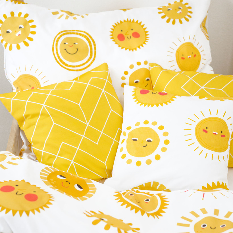 Gyermek pamut ágyneműhuzat - mosolygós napocskák