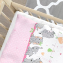 Gyermek pamut ágyneműhuzat kiságyba - cikkszám 620 rózsaszínű és kék elefántok