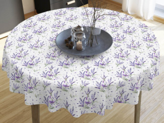 LONETA dekoratív asztalterítő - vázában levendulavirág - kör alakú