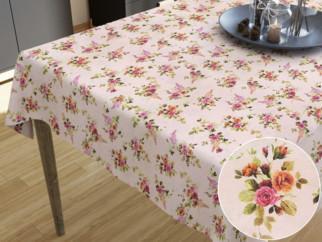 LONETA dekoratív asztalterítő - rózsák világos lazacszínű alapon