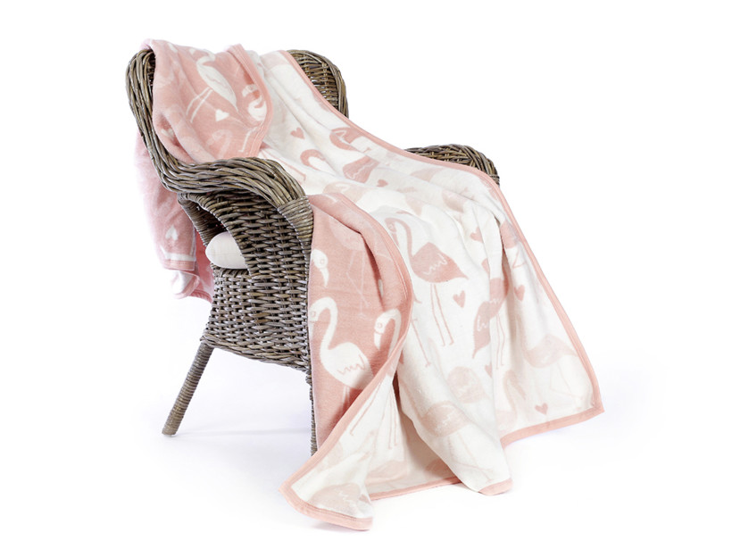 Luxus fésült pamut takaró - cikkszám 007 flamingó madarak