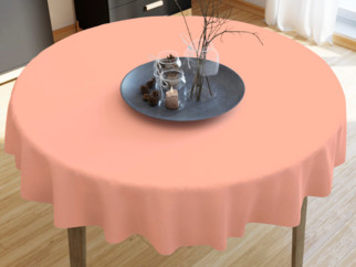 Pamut asztalterítő - lazacszínű - kör alakú