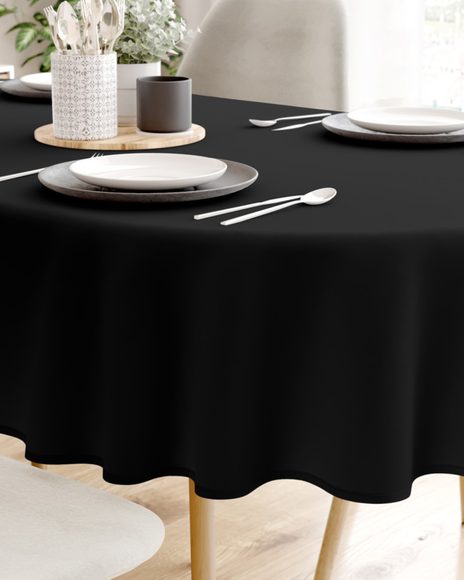 LONETA dekoratív asztalterítő - fekete - ovális