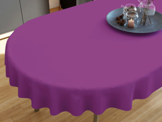 Pamut asztalterítő - lila - ovális