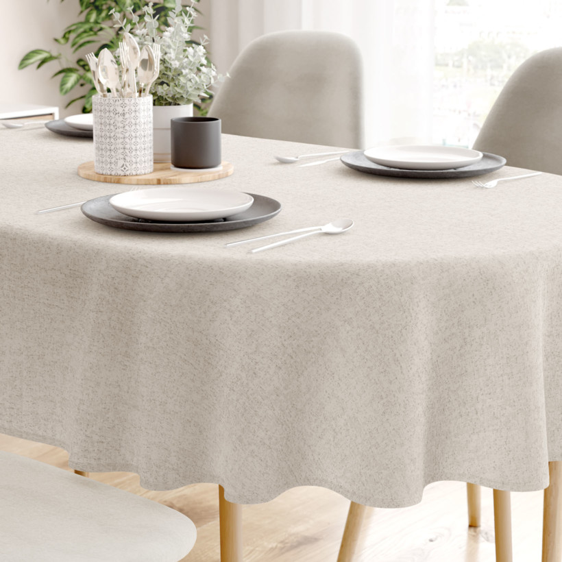 Pamut asztalterítő - természetes színű - ovális