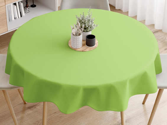 Pamut asztalterítő - zöld - kör alakú