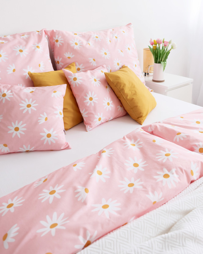 Pamut ágyneműhuzat - margaréta virágok
