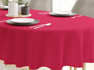 Pamut asztalterítő - málnaszínű - ovális