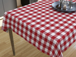 MENORCA dekoratív asztalterítő - nagy piros - fehér kockás