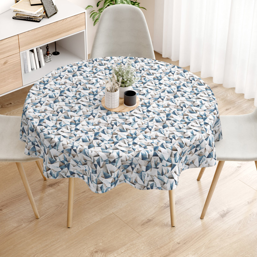 LONETA dekoratív asztalterítő - kék színű alakzatok - kör alakú