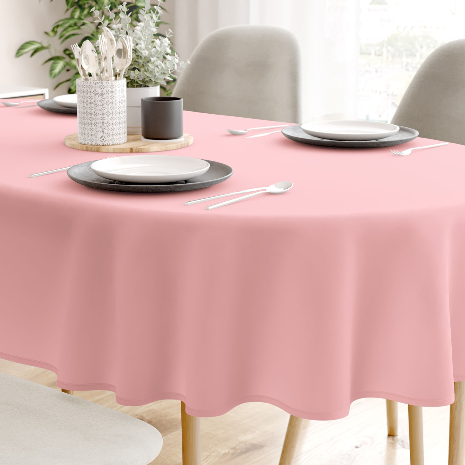 LONETA dekoratív asztalterítő - rózsaszín - ovális