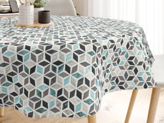Dekoratív asztalterítő VINTAGE - mozaik mintás türkiz- kör alakú
